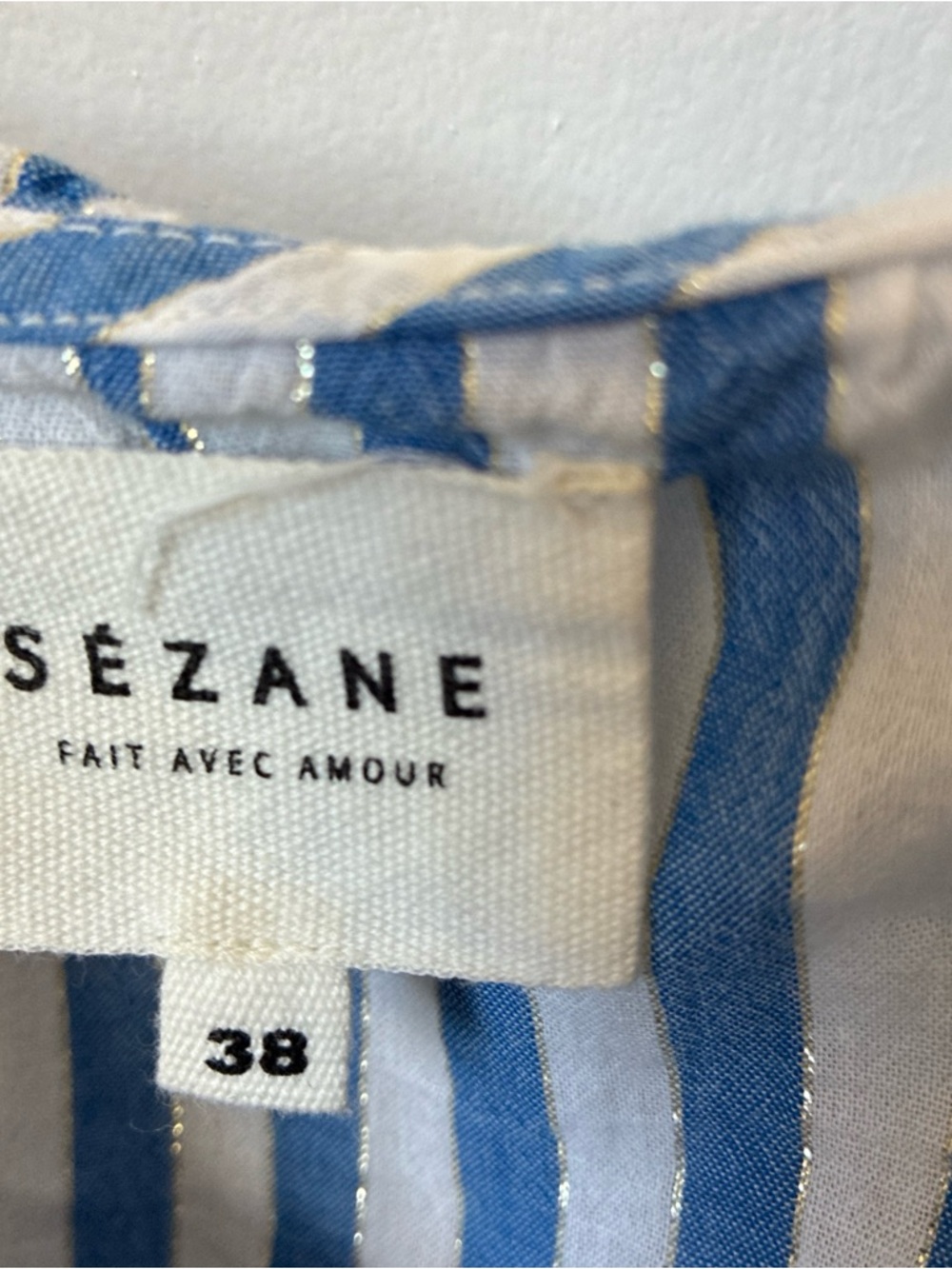 Sezane blue and white striped camisol size 38 US six - Picture 2 of 4
